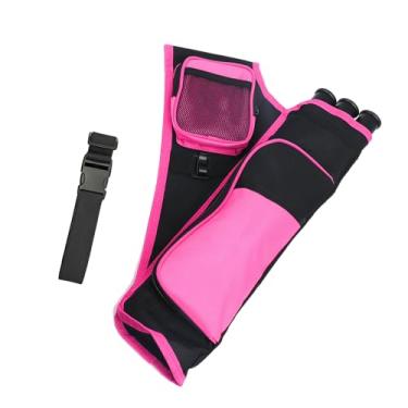 Imagem de KURUGEILI Bolsa de transporte com 3 tubos de arco e flecha pendurada na cintura com bolsos cinto ajustável para caça, prática ao alvo e tiro ao ar livre, serve para jovens e adultos