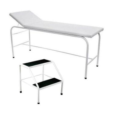 Imagem de Maca De Exame Avaliação Médica E Estética + Escada 2 Degraus - BR Ciru