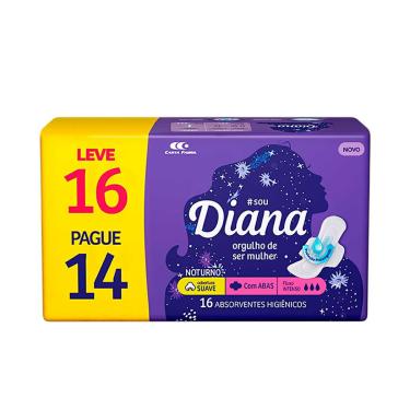 Imagem de Absorvente Diana Noturno Com Abas Leve 16 e Pague 14 Unidades