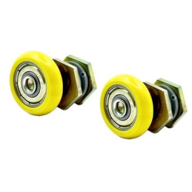 Imagem de Roldana Excêntrica para Box de Vidro, 30mm, Rolamento Blindado, Compatível com Vidros 8-10mm, Amarela (2)