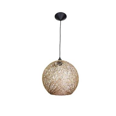 Imagem de Luminária De Teto Artesanal Em Fibra Natural 25Cm - Fabriluz