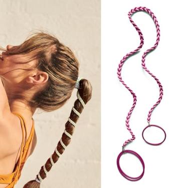 Imagem de Laços de cabelo em espiral para mulheres, elásticos de 63,5 cm, não embaraçam, prendedores de rabo de cavalo sem danos para cabelos longos e grossos, acessórios de cabelo de motocicleta para esportes