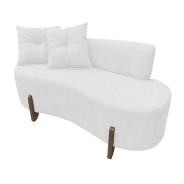 Imagem de Namoradeira Sofá Feijão Luna Orgânica Couro Branco - Mazzero Decor