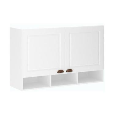 Imagem de Armário Aéreo Projetado 120cm 2 Portas com Nicho Cristal Luciane, Bran