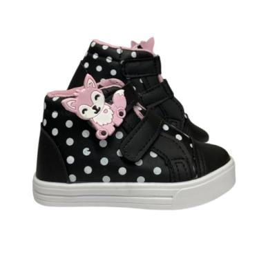 Imagem de Tênis Preto Poá Menina Cano Alto Infantil 20 ao 34 (Preto, BR, Criança de 9 a 12 anos, Numérico, 32)