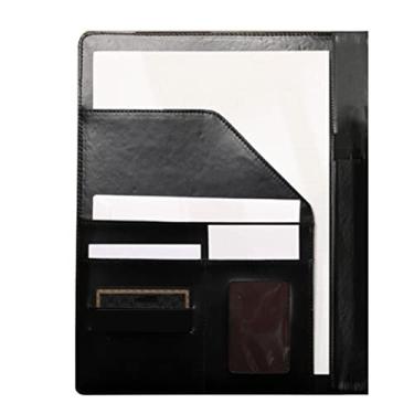 Imagem de Hilitand Organizador de Pastas de Negócios, Armazenamento de Arquivos de Escritório de Documentos de Couro PU Com Slots de Carteira de Caneta de Caneta Forte Placa de Grampo para