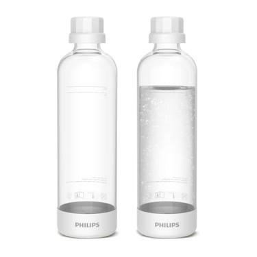 Imagem de PHILIPS Garrafas de carbonatação ADD910WHOQ/37, pacote duplo de garrafas de água PET reutilizáveis de 1L compatível com máquina de água com gás, pacote com 2 para ADD4902BKOQ/37, ADD4902WHOQ/37 e