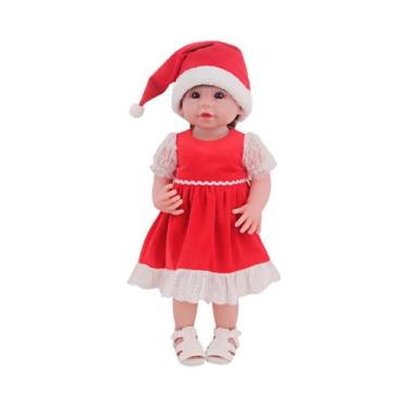 Imagem de Boneca Bebê Reborn De 55cm, Vestido De Natal, Saia, Flocos De Neve, Fo