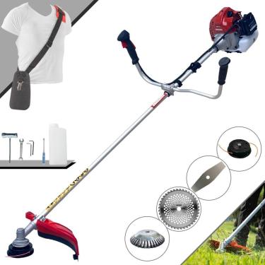 Imagem de Roçadeira Lateral Kawashima BCJ431L À Gasolina 43cc 1,7HP Multifuncional Com Carretel e Faca 2 Pontas + EXTRA Faca 40 Dentes e Escova de Aço Circular