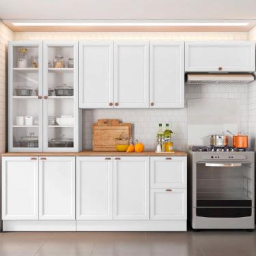 Imagem de Composição Cozinha Olivia 5 Peças com Cristaleira Poliman Móveis