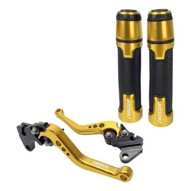 Imagem de Kit Manete E Manopla Moto Ybr Factor 125 Lona - Stark Race, Dourado