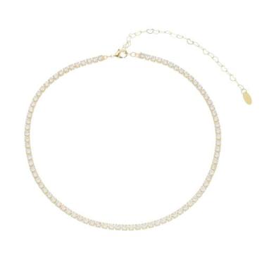 Imagem de Choker riviera zircônias pequena cristal folheada a ouro 18k chiara - 