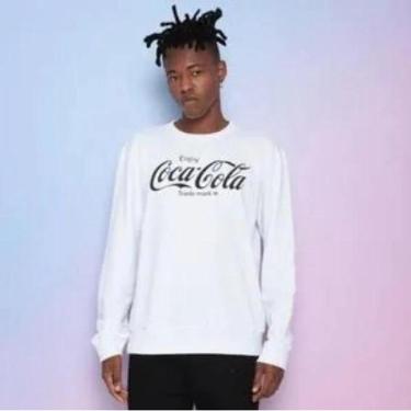 Imagem de Blusão Coca-Cola Em Moletom Com Inscrições - Branco & Preto - 041.32.00562-Masculino