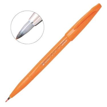 Imagem de Caneta Pincel Brush Sign Pentel Lettering Desenho Caligrafia, Laranja
