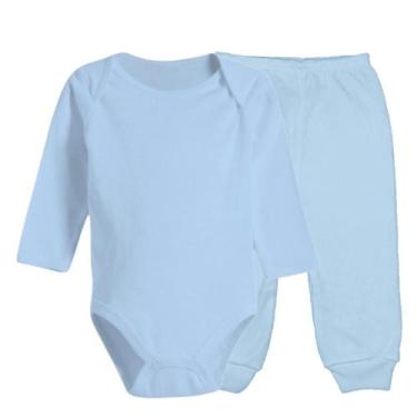Imagem de Roupa de Bebê Body Manga Longa e Mijão Liso 100% Algodão - Koala Baby,