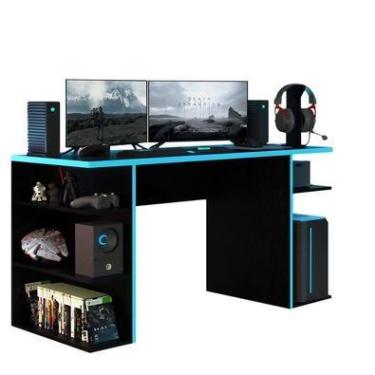 Imagem de Mesa Computador Gamer Madesa, Preto e Azul - 9409