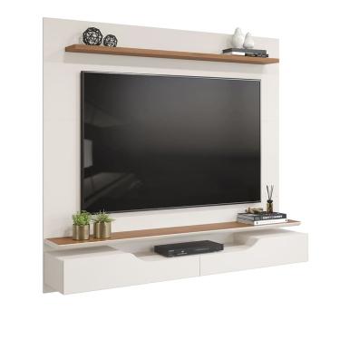 Imagem de Painel de Tv Rack Suspenso Até 60 Polegadas 2 portas Turim Off White - Freijó - ÉdeCasaMóveis