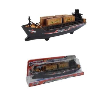 Imagem de Brinquedo Navio Grande Cargueiro A Fricção Container - Ddg Toys