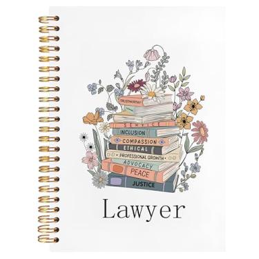 Imagem de BearCake Caderno de advogado, caderno floral feminino em direito, presentes futuros advogados, presentes para estudantes de direito, presentes de graduação em direito, caderno espiral de capa dura, 14