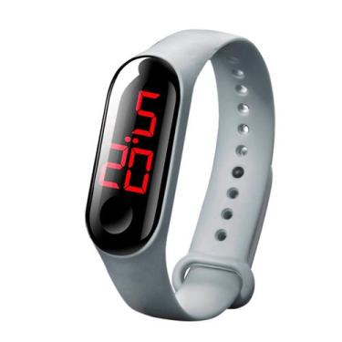 Imagem de Relógio Infantil Adulto Digital De Led Pulseira Bracelete Cinza - sm