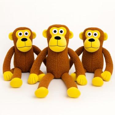 Imagem de Kit com 3 Macacos de Pelúcia Brinquedo para Cachorro com Apito