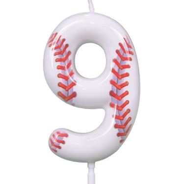 Imagem de Velas de aniversário (beisebol, número 9)