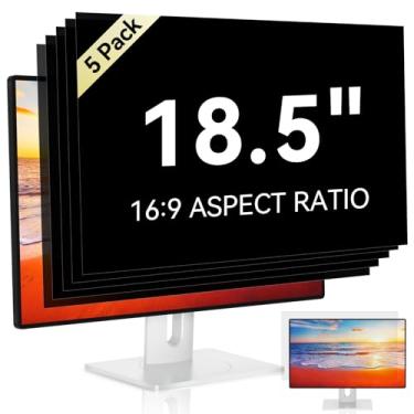 Imagem de [Pacote com 5] Tela de privacidade de computador de 18,5 polegadas para monitor widescreen 16:9, proteção antirreflexo, antirUV, filtro de monitor de LED para PC, película removível antiarranhões de