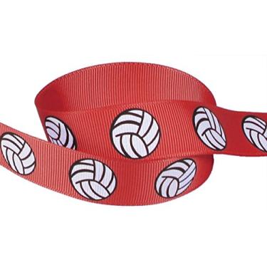 Imagem de Fita de vôlei para artesanato - Q-YO 3/8" - 3,8" Fita de gorgorão de vôlei/softbol/futebol para laços de torcida, uniforme de equipe, costura e mais (1,75 m de vôlei de 2,25 cm)