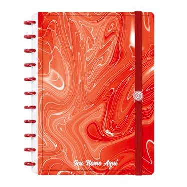 Imagem de Caderno de Disco Inteligente Personalizado Iscool G Lírico Abstrato Abyssal Flow Vermelho