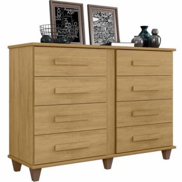 Imagem de Cômoda RV Móveis Geórgia 8 gavetas e largura de 136 cm e pês Cinamomo 
