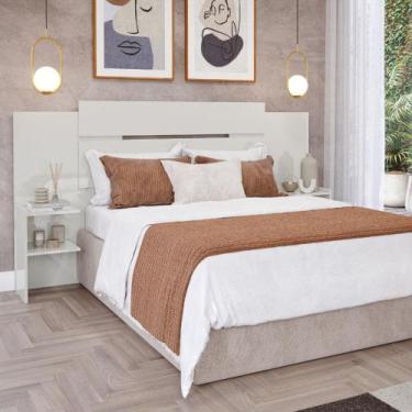 Imagem de Cabeceira Casal Extensível com 2 Prateleiras Lateral em MDF Mila Panan