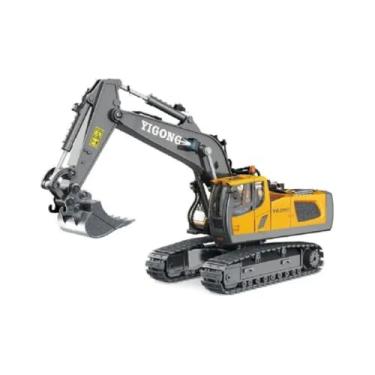 Imagem de Brinquedo Máquinac/Remoto 2.4G, RC Crawler Retroescavadeira com Controle Remoto e Bateria Recarregável, 1:20, 9CH