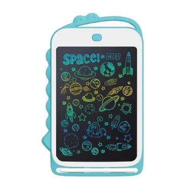 Imagem de 【OFFICIAL】Quadro de Desenho LCD Colorido 8.5" Infantil - Presente Criativo Anti-Queda, Proteção Visual, Bateria 1 Ano, Inclui Caneta e Pilha (Design Dinossauro) (Azul)