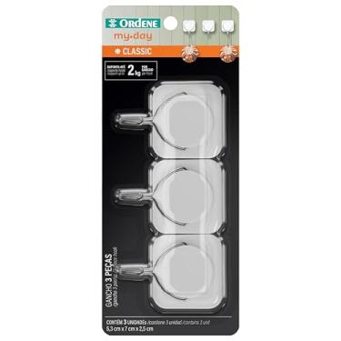 Imagem de Ordene - Ganchos Multiuso de 3 Peças na Cor Branca, Linha MyDay