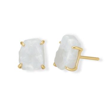 Imagem de Brinco Tarraxa Angelita - Cristal Natural, Banho Ouro 18k