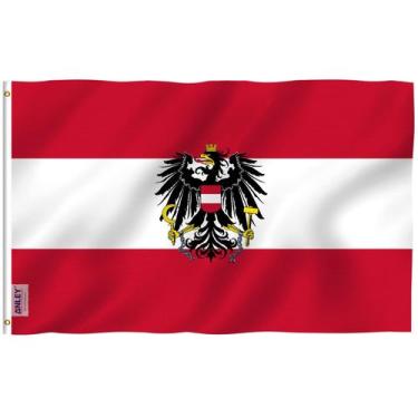 Imagem de Bandeira Anley Fly Breeze Austria com águia 90x150cm poliéster