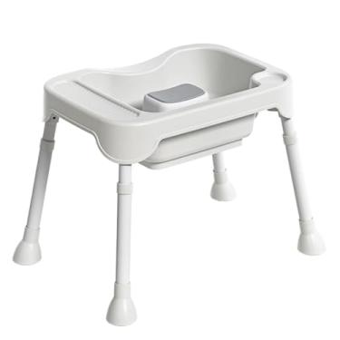 Imagem de esmen Lavatório de cabelo, tigela de xampu portátil com mangueira de drenagem, altura ajustável, pia de lavagem de cabelo para grávidas acamadas idosas, cinza