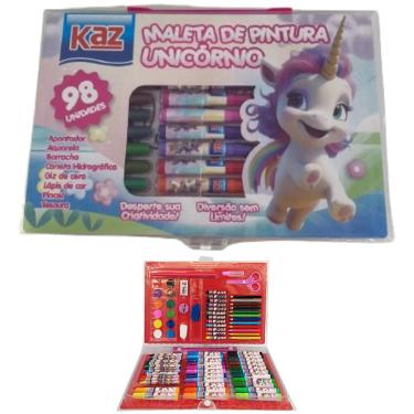 Imagem de MALETA DE PINTURA UNICÓRNIO - 98 PEÇAS - KZ913F - KAZ