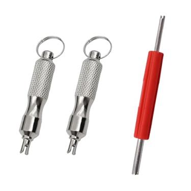 Imagem de Kattst Chaveiro de ferramenta de remoção de núcleo de válvula de aço inoxidável, ferramenta portátil de haste de válvula de pneu para reparo e manutenção de carro, bicicleta, motocicleta