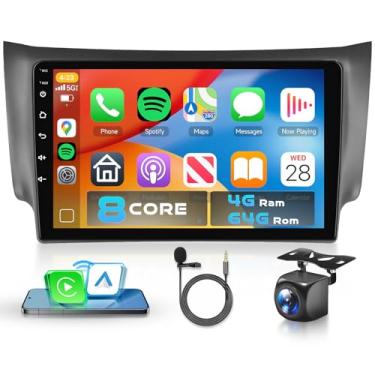 Imagem de Rádio 5G WiFi 8Core 4G 64G para Nissan Sentra 2013-2017 carro estéreo com tela sensível ao toque QLED de 10,1 polegadas 1280x720P 5.1Bluetooth DSP FM/RDS sem fio CarPlay Android Auto GPS SWC câmera de