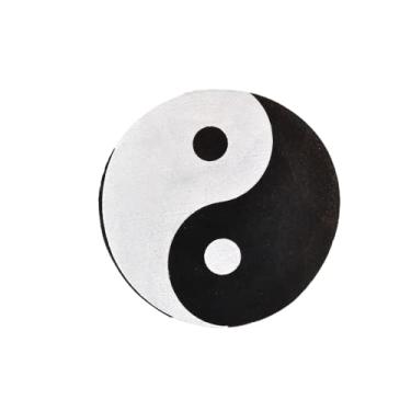 Imagem de JIC Gem 1 peça 3,9 Yin Yang Tai Chi placa de carregamento de selenita para cristais, placa gravada em selenita hexagonal placa esculpida em selenita para decoração de Reiki, pedra preciosa metafísica