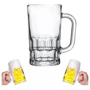 Imagem de Caneca Chopp Vidro Copo Cerveja Festa Transparente 300ml - Embralumi, 