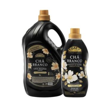 Imagem de Kit Completo Coala Laundry Chá Branco | Lava-Roupas Líquido 5L + Amaciante Concentrado 1L | Limpeza e Maciez