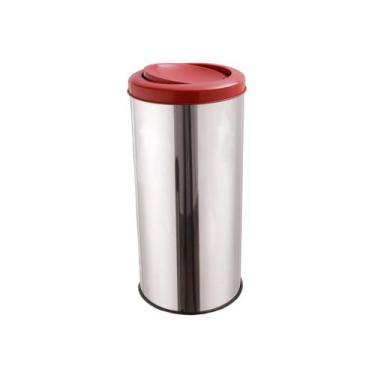 Imagem de Lixeira Inox Com Tampa Flip-TopInox (Basculante) 35 Litros Largo - CM 