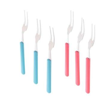 Imagem de Garfos em Inox Colors para Petiscos Conjunto com 6 peças - UNIVENDAS, 