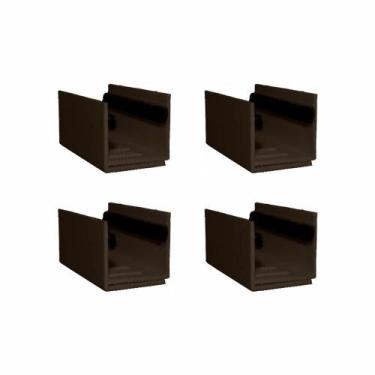 Imagem de 04 Guia U - Externo Ajustável Para Porta De Correr - Marrom - Perfil C