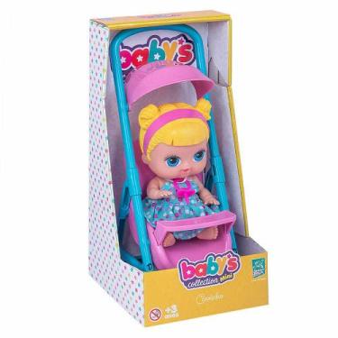 Imagem de Boneca de Vinil - Babys Collection Mini - Carrinho - Loira - Super Toy