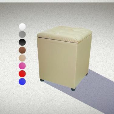 Imagem de Puff Baú Quadrado Apoiador Conforto Porta Objetos Brinquedos Livros - 