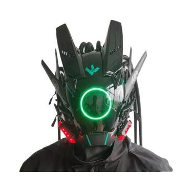Imagem de Máscara Cyberpunk De Halloween Com Luzes Redondas Para Festas, Festiva