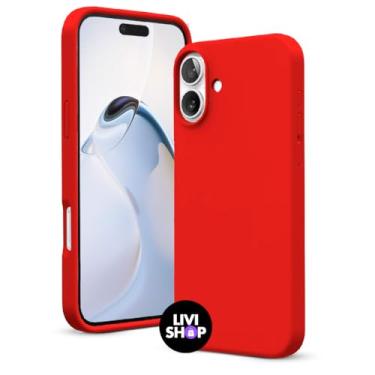 Imagem de Capa Case Capinha Para iPhone 16 Silicone Com Bordas Elevadas Aveludada Forro Premium (VERMELHO)